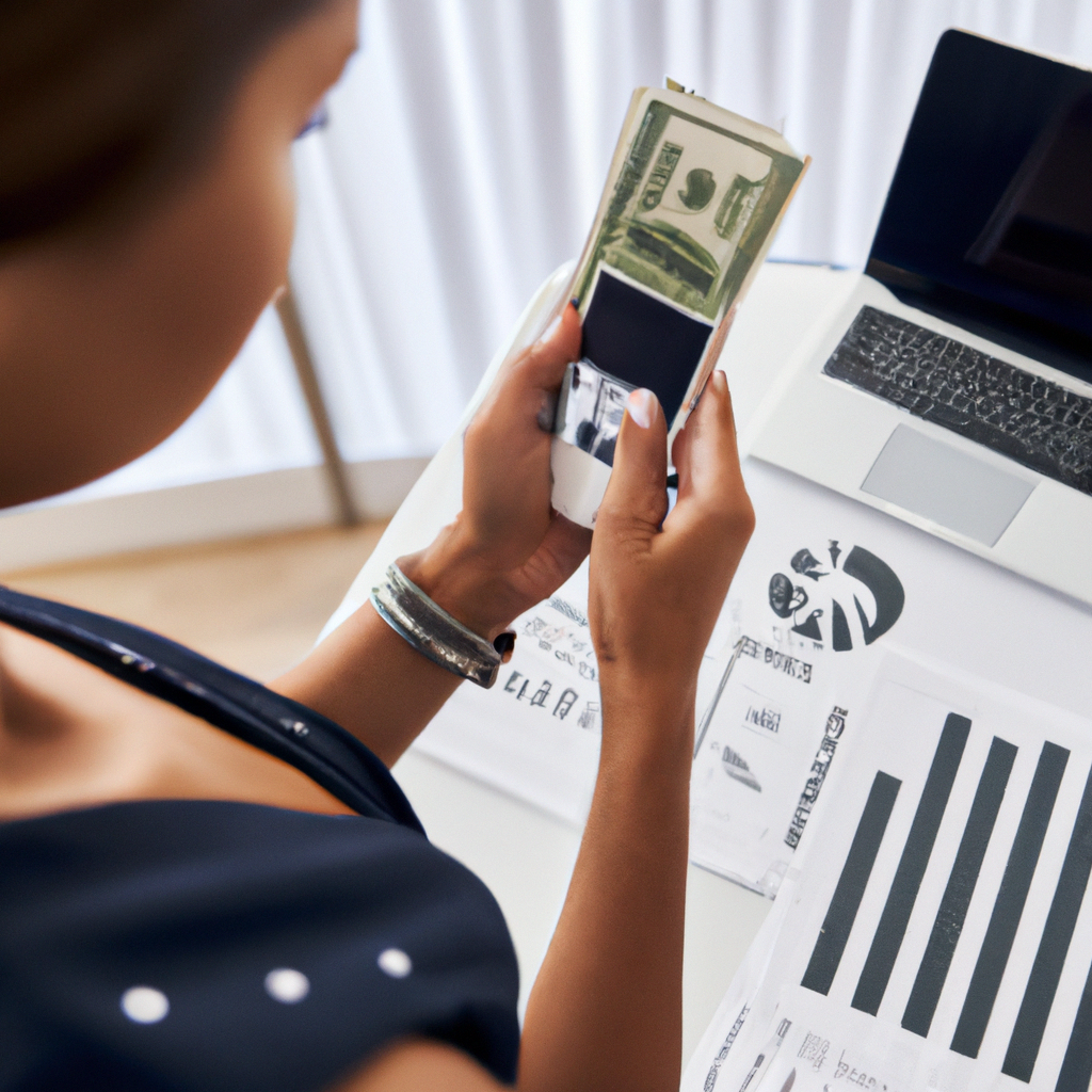 Femme utilisant une application financière